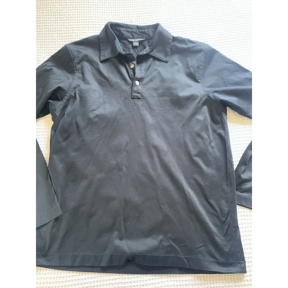 Banana Republic Mens Large Polo shirt Long Sleeves Black